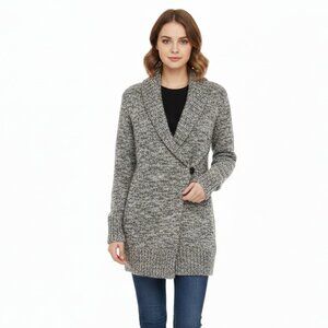 Talula Aritzia Wrap Cardigan Lambswool Cashmere Blend Gray